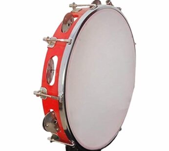 Tambourine Fibre Dafli Indian musical instrument Hand Percussion Professional Play multicolor (10 INCH)