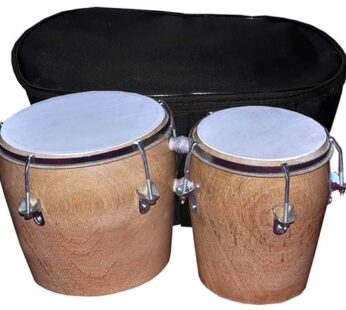 Indian Professinal Two piece hand made wooden Bongo With Cover 09(Natural)