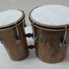 TWO PIECE BANGO WOODEN DRUM SET MUSIC INSTRUMENT