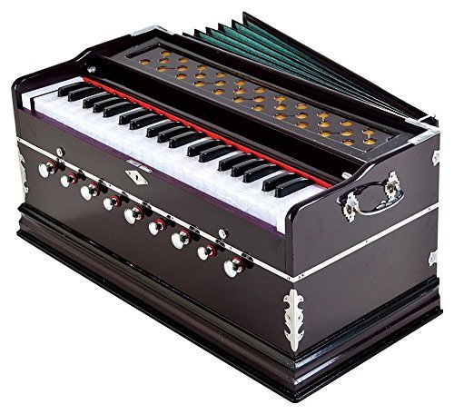 Harmonium 9 Stopper, Chudidaar Bellow, 42 keys, Double Reeds, Bass Male, with Cover